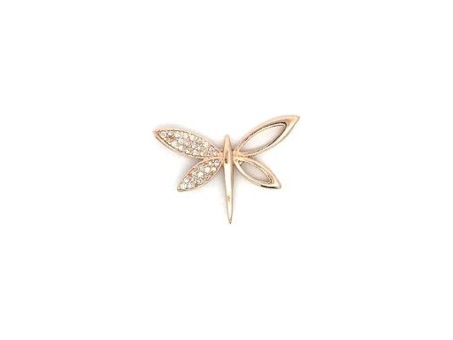 18K Rose Gold Butterfly Pendant with Natural Diamonds